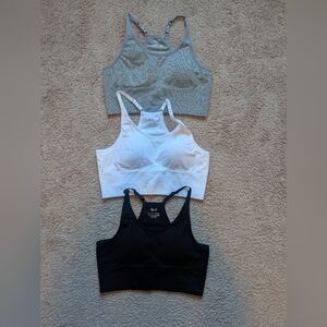 Women's Sports Bra Set - Gray, White, and Black